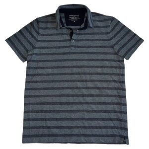 Banana Republic Men's Performance Striped Pique Polo Shirt Size Med Blue Ravine
